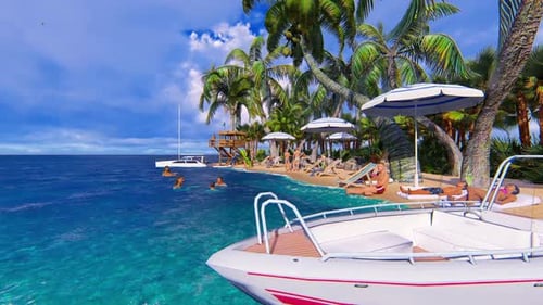Panorama Beach Vacation On The Island Hd People