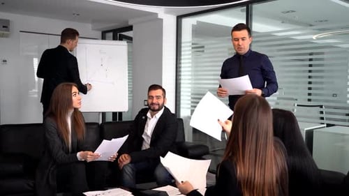 Business Professionals Meeting in Modern Office
