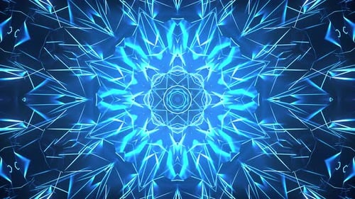 VJ Blue Glowing Kaleidoscope
