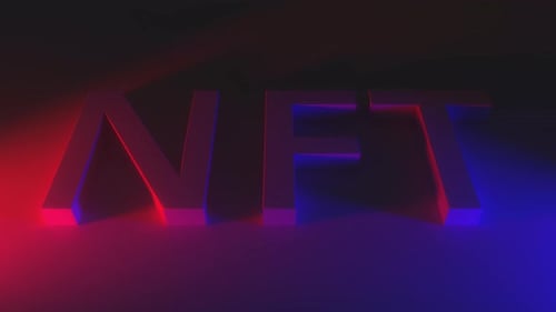 3D NFT Text Reveal with Glowing Neon Effect
