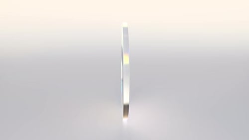 Glossy 3D Rotating Coin with Business and Communication Icons