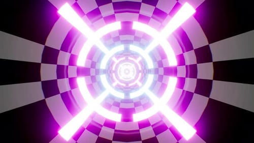 4K Checkerboard Vj Tunnel Loop 03