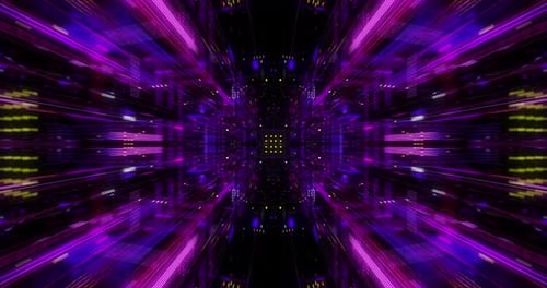 Dynamic Futuristic Neon Grid Cyber Tunnel Background