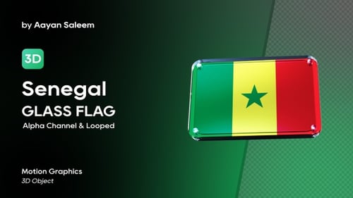 Rotating 3D Glossy Flag Icon Animation