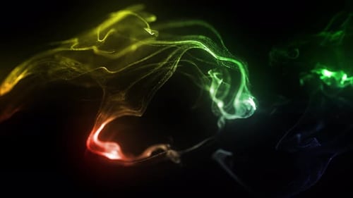 Colorful Abstract Fluid Particles Flowing Motion Background