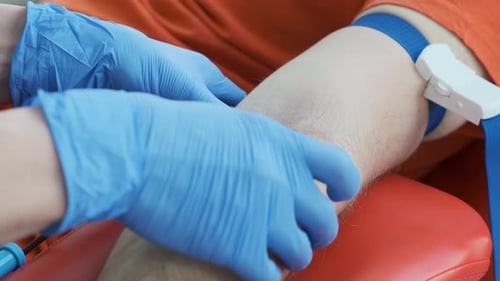 Medical Procedure: Blood Draw Preparation Close Up