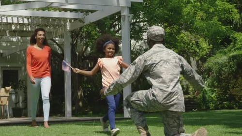 Soldier Returns Home to Loving Family