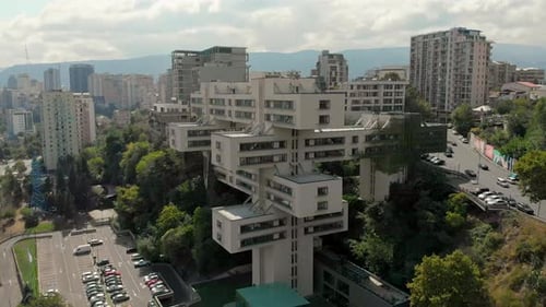 Bank Of Georgia Building.Panning Down