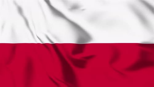 Realistic Waving Flag of Poland Animation