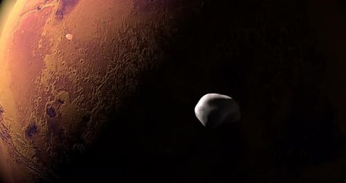 Satellit Deimos umkreist um den Mars