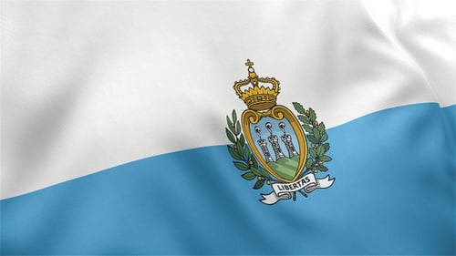 San Marino Flag Waving Loop Animation