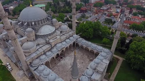 Luftaufnahme des Innenhofs der Süleymaniye-Moschee