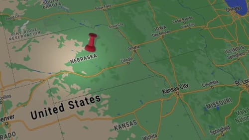 3D Animated Map with Location Pin Spotlight Reveal