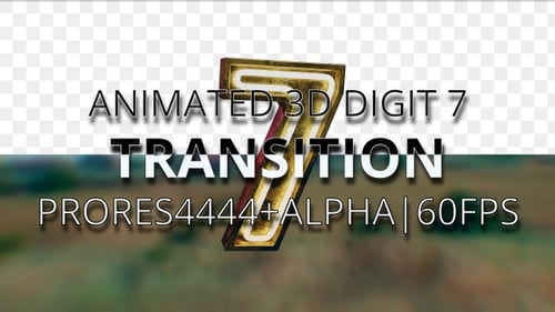 Transición de dígito 7 animados UHD 60fps