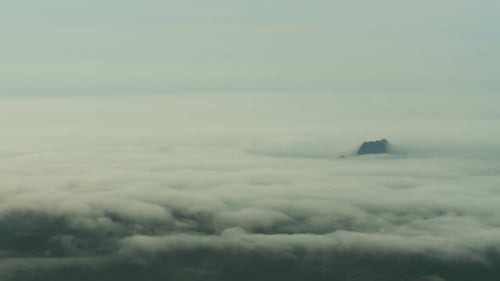Fog Moving With Mountain Peak