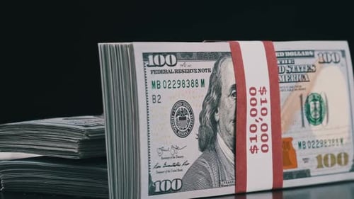 Stacks of One Hundred Dollar Bills