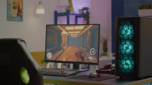 Spielzimmer Keine Leute ausgestattet mit leistungsstarkem RGB-PC