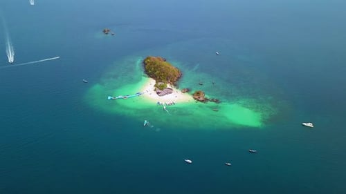 Aerial view of beach at Koh Khai, Andaman sea in Phuket island.Thailand