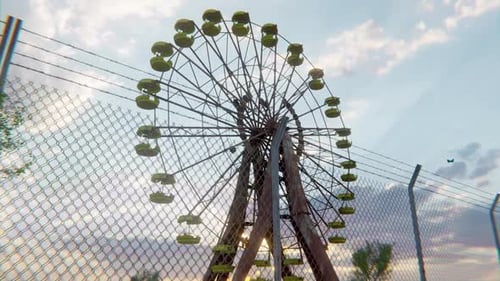 La grande roue abandonnée et les clôtures