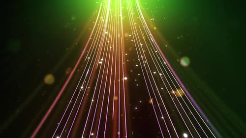 Abstract Glowing Light Rays and Particle Background Loop