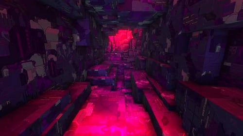 3D Abstract Futuristic Sci-fi Tunnel Seamless Loop 3840×2160 UHD