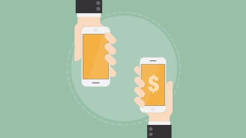 Mobile Phone Digital Money Transfer Animation