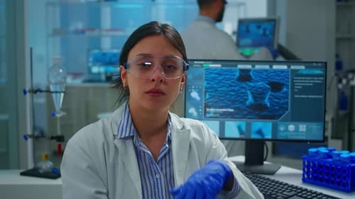 Woman Scientist Resting in Modern Laboratory