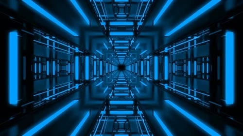Neon Way With Neon Blue Columns
