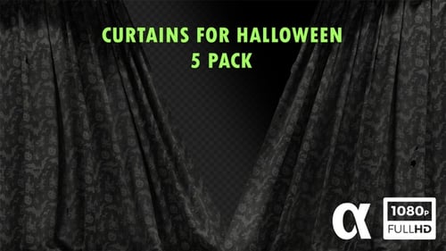 Halloween Themed Curtains Opening and Closing Transition