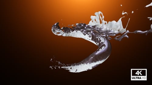 Dynamic Chocolate and Milk Liquid Swirl Animation