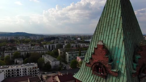 Aerial view of Krakow, Cracow city in Poland, Polska, Europe
