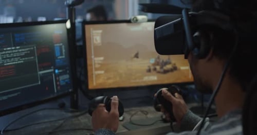 Young Adult Controls Rover with Virtual Reality