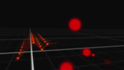 Futuristic 3D Data Line Graph Visualization