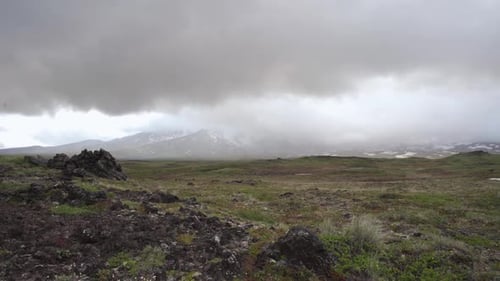 Idyllic Mountain Landscape with Overcast Sky