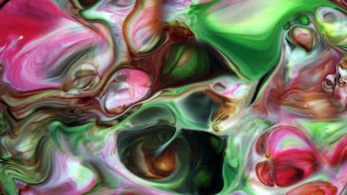 Abstract Fluid Art with Swirling Paint