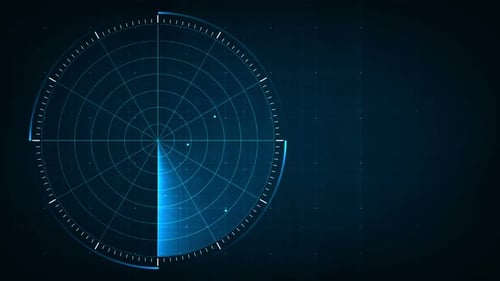 Digital blue realistic radar.