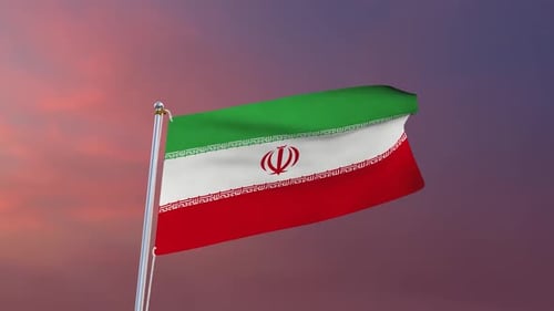 Realistic Waving Flag of Iran