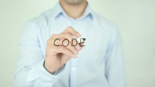 Código, escrevendo na tela