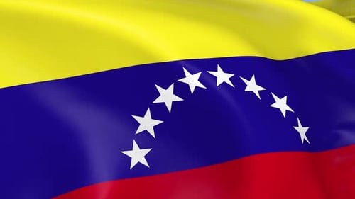 Waving Venezuela Flag with Realistic Fabric Animation