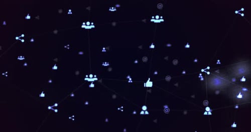 Animated Social Network Connections Technology Background
