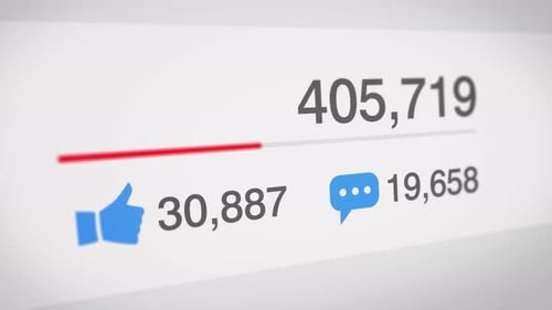 Animated Social Media Engagement Counter for Views, Likes, and Comments