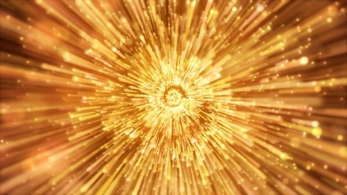 Golden Particle Rays Celebration Background Loop