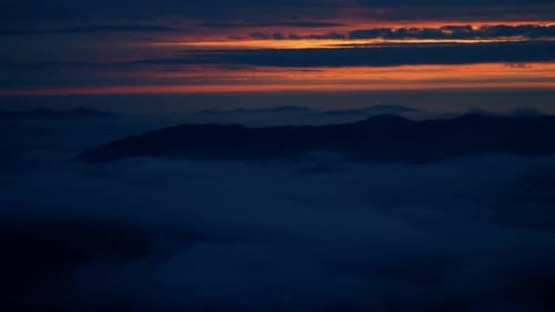 Clouds Foggy Timelapse Sunrise Mountain Nature Valley Hill