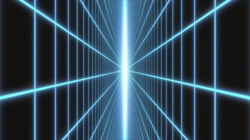 Retro Neon Grid Tunnel Background Animation