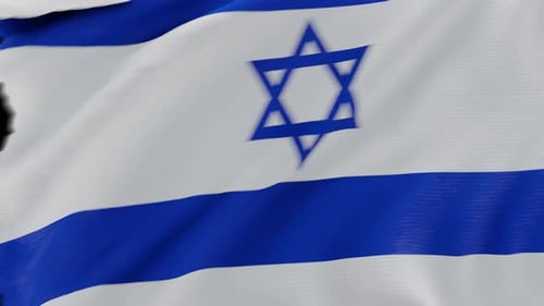 Waving Israel Flag on Alpha Channel