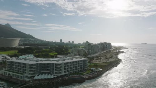 Hotels and Apartment Buildings Along Sea Coast