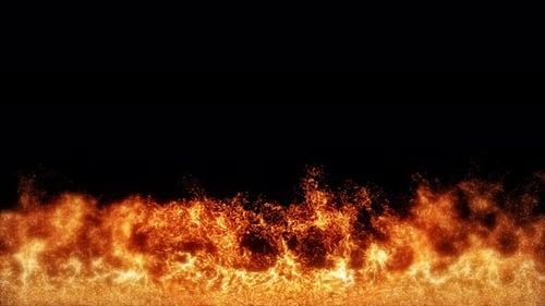 Burning Fire Line on a Black Background Animation