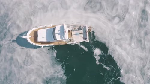 Fisherman, Boat And Mucilage At Sea