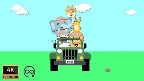 4K - Safari Tour with Animals