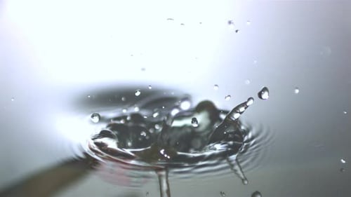 Red Tomato Splashing into Water in Slow Motion